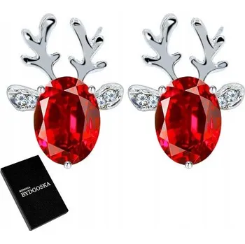 Náušnice POSTŘÍBŘENÉ NÁUŠNICE SOBÍCI NA ŠROUBEK PUSKY PRO VÁNOCE STŘÍBRO 925