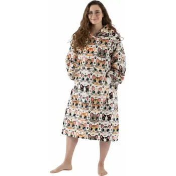 XPOSE® Mikinová deka s beránkem ROZTOMILÉ KOČKY Mikroplyš s beránkem hnědá