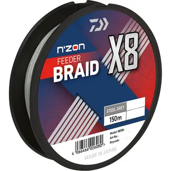 Daiwa Šňůra N'ZON X8 Braid Steel Grey 150m 0,08mm 5kg