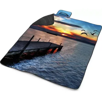 deka Sablio Plážová deka Západ slunce nad molem: 200x140 cm