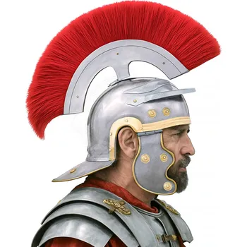 Replika zbraně Helma římský centurio včetně chocholu a kožené výstelky