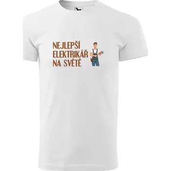 Pánské tričko Sablio Tričko s potiskem Nejlepší elektrikář na světě - bílé S