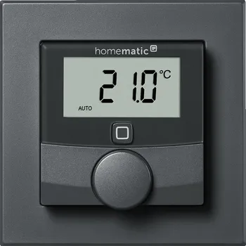 Termostat Homematic IP Nástěnný termostat se senzorem vlhkosti a spínaným výstupem 230V – zápustná montáž, antracit - HmIP-BWT
