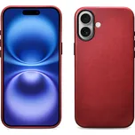 iCarer Kožený obal na iPhone 17 - iCarer, OilWax MagSafe Dark Red WMI17250701-RD