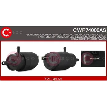 Autosklo Vodní čerpadlo ostřikovače, čistění skel CASCO CWP74000AS