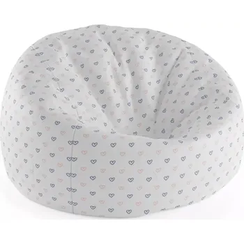 Sedací pytel Sablio Sedací vak Cocoon Srdíčka na bílé - 75 x 45 x 35 cm