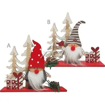 IM dekorace skřítek dřevěný 145x30x125mm s dekorací