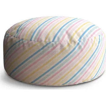 Taburet Sablio Taburet Circle Tříbarevné pruhy: 38x48 cm