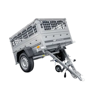 Přívěs Garden Trailer 150 KIPP s síťovanými bočnicemi a šedou plachtou