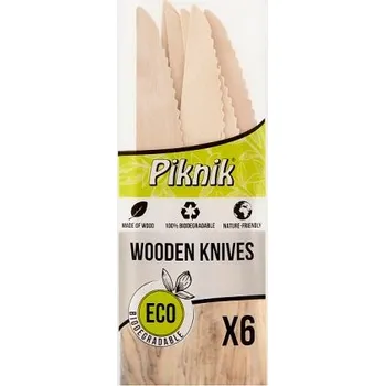 Příbor Piknik Dřevěné nože 6 ks