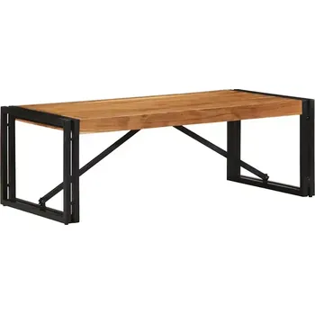 Konferenční stolek Konferenční stolek, kov, masivní akácie, černá, přírodní, EBREL