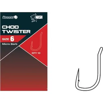 Rybářský háček Nash Háček Pinpoint Chod Twister Micro Barbed Velikost 8 10ks