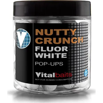 Boilies Vitalbaits Pop-Up Nutty Crunch Fluor White 80g 14mm