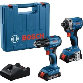 Sada nářadí Bosch PROFESSIONAL SADA aku rázový utahovák GDR 18V-215 + aku vrtací šroubovák GSR 185-LI + 2x akumulátor 2,0 Ah + nabíječka + kufr