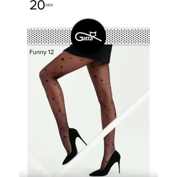 Dámské punčochy Gatta Funny 12, 20 DEN Barva: Černá (Nero), Velikost: S