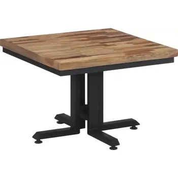 Konferenční stolek Konferenční stolek, kov, masivní teak, černá, vícebarevná, LASTRO