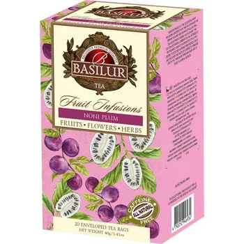 Čaj BASILUR Fruit Noni Plum přebal 20x2g