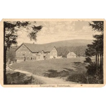 Stará Pohlednice Krkonoše Chata 1924 (Černobílá fotopohlednice)