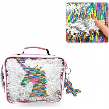 Outdoorové zavazadlo Izolowana Torba Dziecięca Jednorożec Termotaška na oběd s flitry