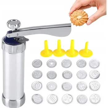 STROJEK NA SUŠENKY PŘÍSLUŠENSTVÍ KE ZDOBENÍ DORTŮ ŠPRYCA NEREZOVÁ OCEL SADA