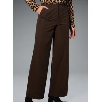 Dámské kalhoty Sinsay - Kalhoty wide leg - tmavě hnědá - 725FJ-89X - 725FJ-89X-L