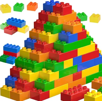 ostatní stavebnice Velká sada kostek, 5 barev, 2 tvary, 70 kostek