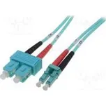 Světlovodný patch cord OM3 LC/UPC,SC/UPC 1m LSZH tyrkysová