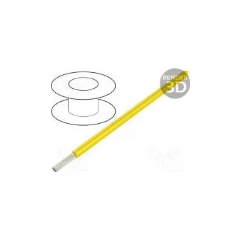 elektrický kabel Vodič HookUp Wire PVC lanko Cu 24AWG žlutá PVC 150V 30,5m