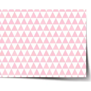 Plakát Sablio Plakát Růžové a bílé trojúhelníky - 60x40 cm