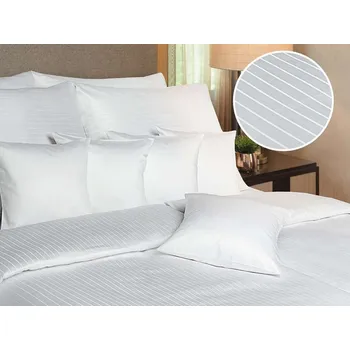 Povlečení DADKA VRACOV Povlečení atlas grádl Polycotton bílý pruh 140x200, 70x90 cm Varianta: Povlečení atlas grádl Polycotton bílý pruh 240x200, 2x 70x90 cm, Značka: Dadka