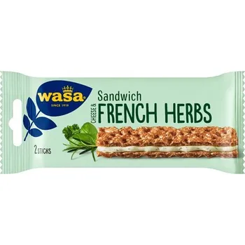 Wasa Celozrnné žitné knäckebroty s náplní s příchutí sýru a bylinek 2 ks 30g