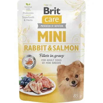 Brit Care Mini Rabbit & Salmon fillets in gravy 85g