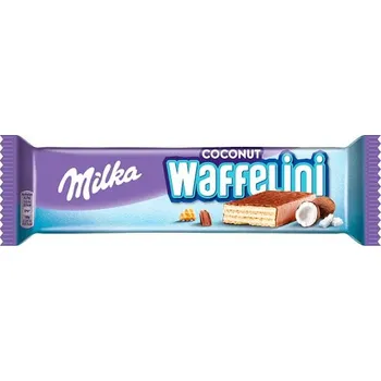 Čokoláda Milka Waffelini Coconut oplatka v mléčné čokoládě, kokosová příchuť 31g