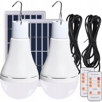 IP kamera SOLÁRNÍ ŽÁROVKY S PILOTEM, SADA 2 KS, PRO GARÁŽ, ALTÁN, ZAHRADU, KEMPINK