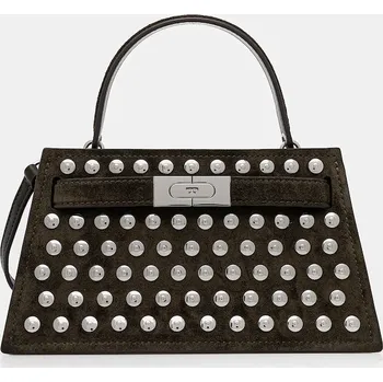 Kabelka Semišová kabelka Tory Burch Lee Radziwill zelená barva, 175017-301 175017.301 78X, vel. ONE SIZE