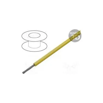 elektrický kabel Vodič HookUp Wire PVC lanko Cu 24AWG žlutá PVC 1kV 30,5m