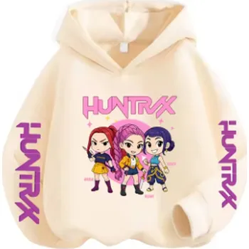 Chlapecký svetr KPop Demon Hunters (Lovkyně démonů) KPop Demon Hunters dětská mikina s potiskem (Huntrix) Barva: khaki (64113), Velikost: 120