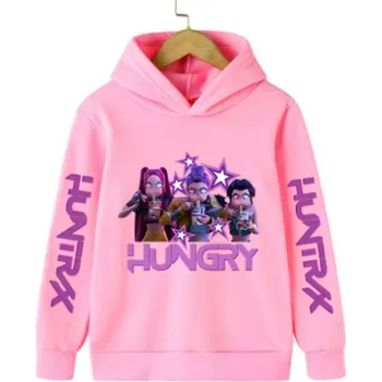 Chlapecký svetr KPop Demon Hunters (Lovkyně démonů) KPop Demon Hunters dětská mikina s potiskem (Huntrix) Barva: růžová (64108), Velikost: 150