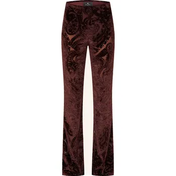 Dámské kalhoty Etro Dámské Sametové Kalhoty, hnědá / tmavě fialová, 36