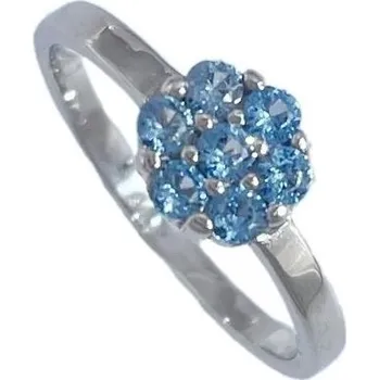 Prsten Stříbrný dětský prsten modrá kytička velikost prstenu 47