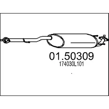 Tlumič výfuku MTS Střední tlumič výfuku MTS 01.50309