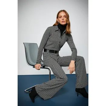 Dámské džíny Koton Dámské zelené vzorované džíny Koton šedá 2440911