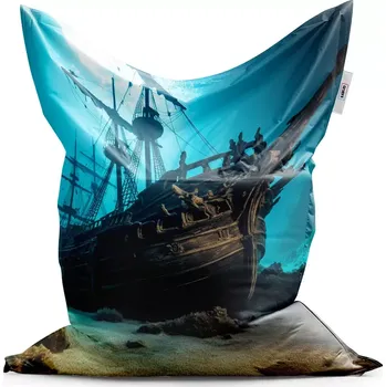 Sedací pytel Sablio Sedací vak Vrak dřevěné lodi na dně moře - 150x100 cm