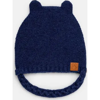 Čepice Dětská čepice s příměsí vlny United Colors of Benetton tmavomodrá barva, z tenké pleteniny, 1032AA004 1032AA004.W.Seasonal 59X, vel. 42