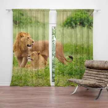 Závěs Sablio Závěs Lev a lvice: 2ks 140x250cm