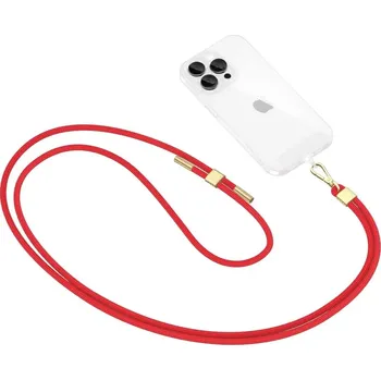 Šňůrka na telefon plast červená