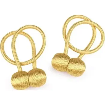 Příslušenství pro záclonu a závěs Sablio Dekorační úvaz na závěsy s magnetem - svítivě zlatá