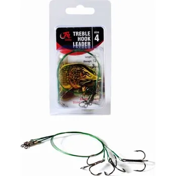 Fil Fishing Lanko Treble Hook Leader Velikost 4 12kg 30cm 3ks