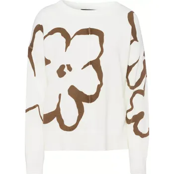 Dámský svetr FRANK WALDER dámský svetr béžový s hnědým květem