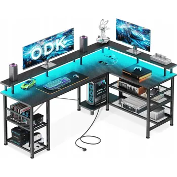 Počítačový stůl HERNÍ ROHOVÝ STŮL ELEGANTNÍ BARVA ODOLNÝ 150 x 88,4 x 102 cm